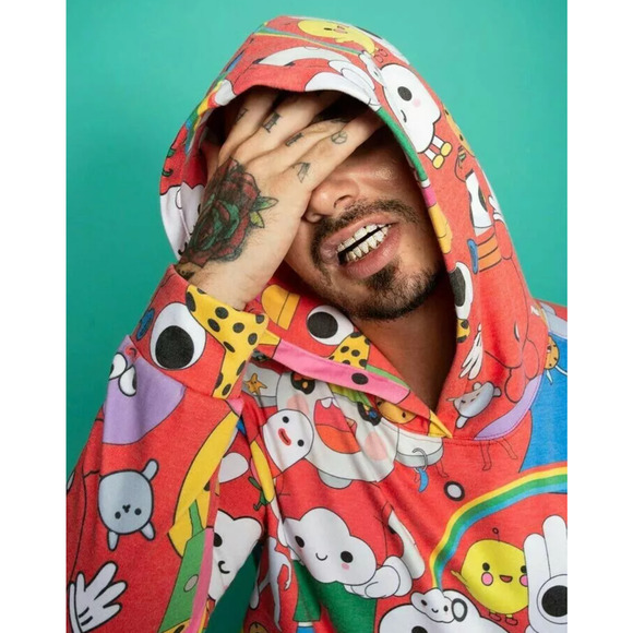 NEW J Balvin Friends With You Red Character Sweatshirt Hoodie Size XL - Picture 1 of 5